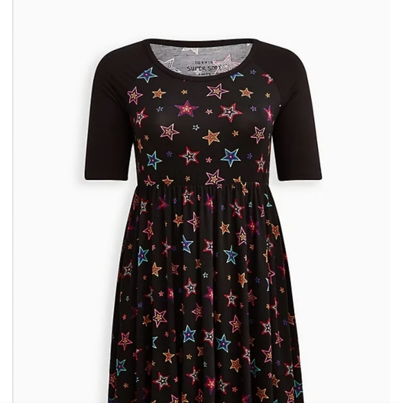 SKATER DRESS - SUPER SOFT STARS BLACK SIZE 00 - Picture 4 of 11
